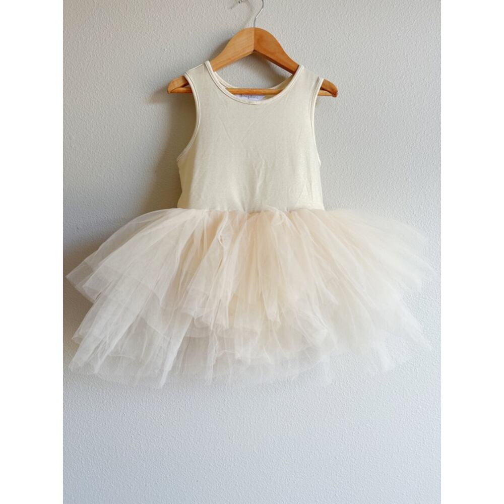 iloveplum Metallic B.A.E. Tutu Dress In Goldy Size 8y